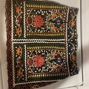 Goodnight Macaroon Black Skirt with Colorful Embroidery